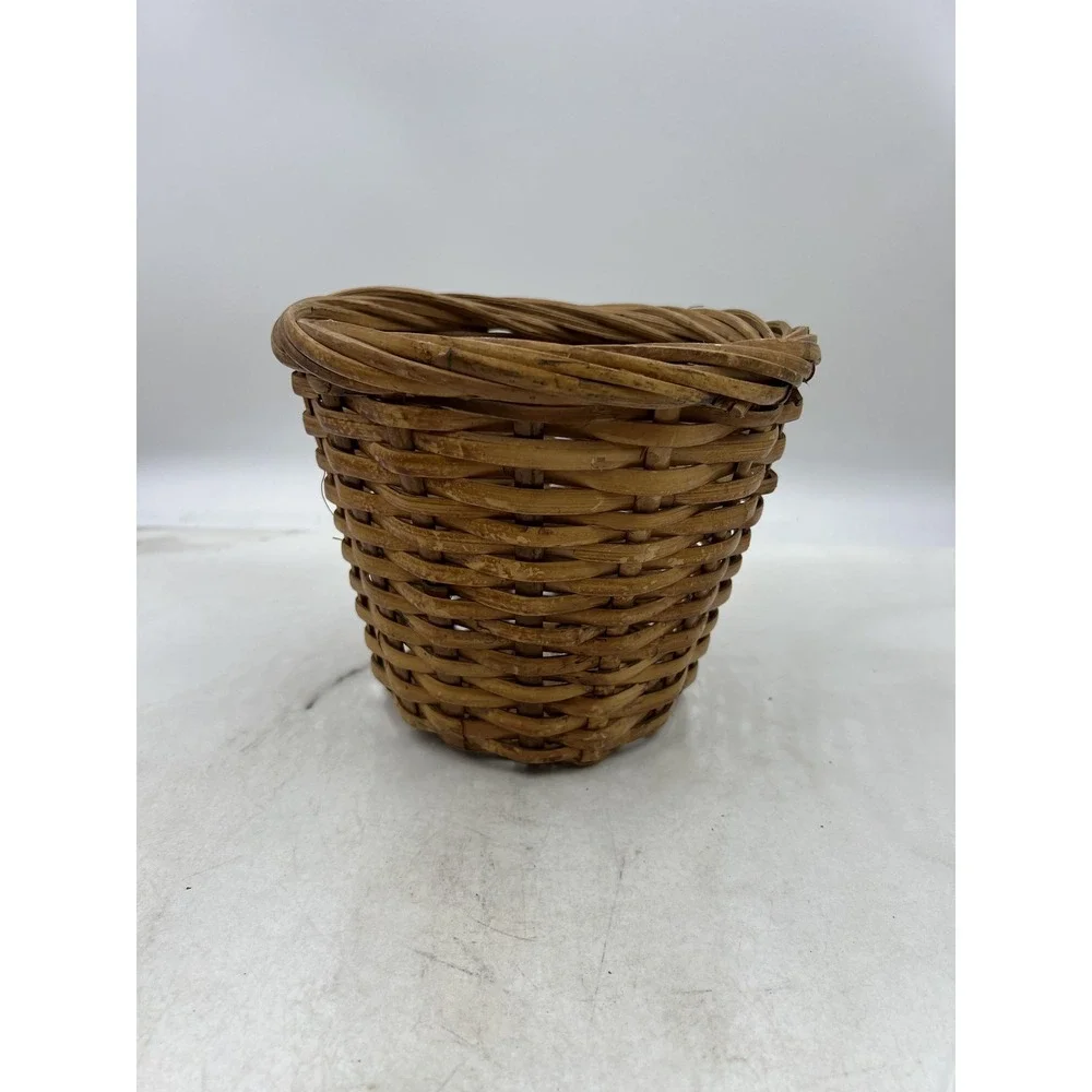 Craven Woven Wicker Basket Planter Sleeve Brown Boho Farmhouse 7 Inch